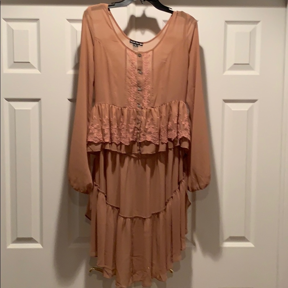 Sheer High Low Blouse